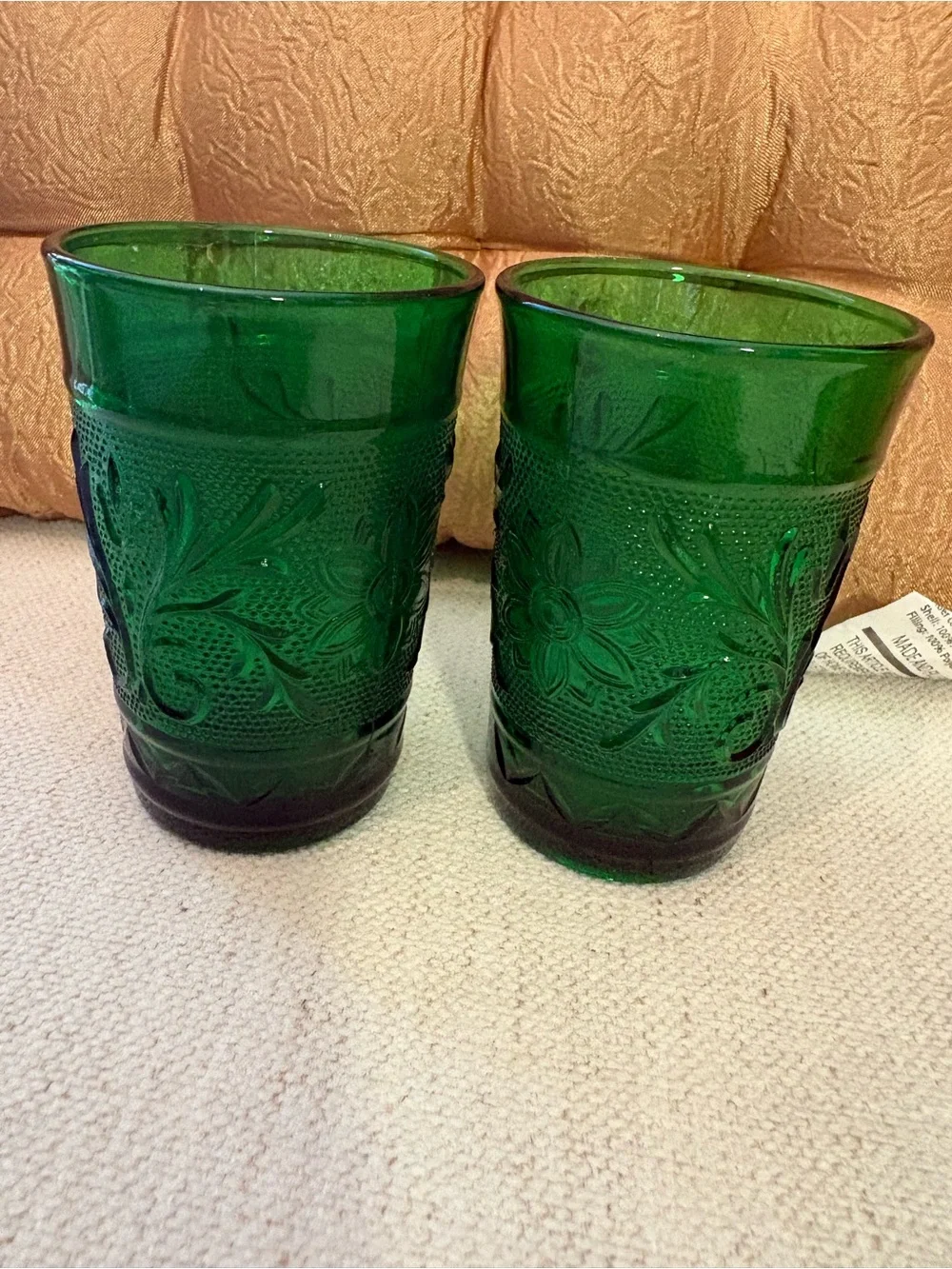 Green Pressed Glass Tumbler Pair - Home Accents